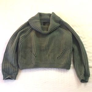 Oversized crop turtleneck